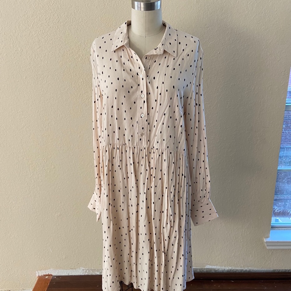 Long sleeve polkadot dress